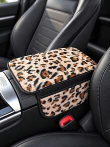 ROSEKEY 1pc Leopard Print Plush Car Center Console Armrest Cover, Soft Fuzzy Armrest Cushion Protector With 2 Side Storage Pockets, Universal Anti-Slip Auto Interior Organizer For Cars SUVs Trucks, Car Accessories For Women. - Armrest Pads - View 15