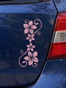 Colorful Glitter Floral Car Stickers, Personalized Floral Scroll Pattern Car Body Decoration Stickers, Waterproof Wear-Resistant Car Body Modification Decals - A - View 13