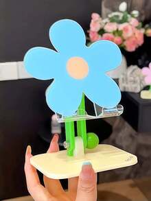 Cute Flower‑Shaped Phone & Tablet Stand, Acrylic Floral Desk Bracket, Multi‑Angle Height‑Adjustable Foldable Anti‑Slip Holder, Aesthetic Decor For Home Bedroom Office - Multicolor - View 3