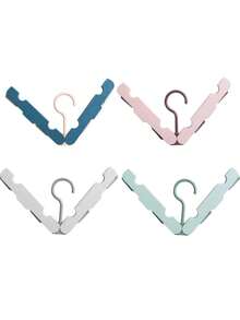 4pcs Foldable Multi-Clip Sock Hanger Portable Travel Non-Slip Magic Clothes Rack Multifunctional Underwear & Socks Drying Rack For Home Laundry Organization Space Saving Storage Camping Hotel Dormitory Easter Spring Cleaning Gifts - Multicolor - View 8