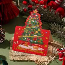 1/3/5set Christmas Greeting Cards Set, Cute Christmas Tree Designs, Colorful Holiday Greeting Cards For Friends Family, Merry Christmas Wishes, Festive Party Gifts & Holiday Decorations - Multiple Styles - View 7