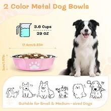 1pc Stainless Steel Pet Bowl, Dog Bowl, Cat Bowl, Non-Slip Water Bowl, Non-Slip Anti-Spill Pet Feeding Bowl, Suitable For Cats And Dogs Of All Sizes, Practical Home And Outdoor Portable Durable Pet Accessory - Colored Printed Bowls - View 5