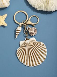 DIY Handmade Hot-Selling New Creative Ocean Creature Realistic Acrylic Shell & Conch Keychain, 1pc Beach Vacation Series Cute Ocean Style Heart Shell & Conch Keychain Pendant, Women's Bag Keychain Charm, Event Gift, Suitable For Daily Use, Gift For Best Friends - Multicolor - View 5
