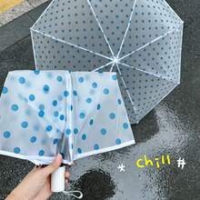 Korean Style Fresh Polka Dot Transparent Automatic Umbrella, One-Click Open & Close, Lightweight Without Burden, Multiple Colors Available, Perfect For Rainy Day Photoshoots, Portable Waterproof, Gentle Color Palette, Ritualistic Rainy Season Gift - Automatic Umbrella - View 7