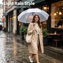 Korean Style Fresh Polka Dot Transparent Automatic Umbrella, One-Click Open & Close, Lightweight Without Burden, Multiple Colors Available, Perfect For Rainy Day Photoshoots, Portable Waterproof, Gentle Color Palette, Ritualistic Rainy Season Gift - Automatic Umbrella - View 3