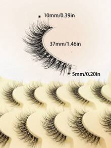 5 Pairs Angel Eyelashes Cat Eye Natural Faux Mink False Eyelashes - Transparent Stem Cartoon Eyelashes, Suitable For Cosplay - Reusable, Delicate, Daily, Big Eye Effect, Soft, Eyelash Extensions - Black - View 2