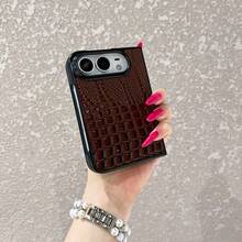 1pc Popular Fashion Crocodile Pattern Multi-Color Choice Foldable Phone Case Protective Shell Smart Phone Case Fashion Phone Cover ,Girlfriend,Valentine's Day Gift,Back To School Gift,Birthday Gift,Compatible With Apple 18fold,IPhoneDuo - Multicolor - View 9