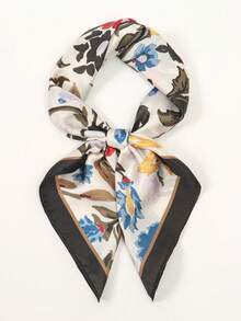 1pc Floral Print Casual Polyester Scarf, Suitable For All Seasons - Multicolor - View 5