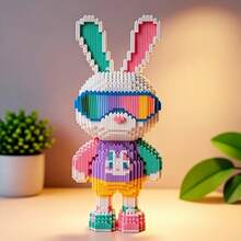 1 Set 4100pcs New Rainbow Rabbit Building Blocks Educational Puzzle Toy, DIY Puzzle, Home Living Room, Office, Desk Decor, Animal Series, Easter, Halloween, Christmas Gift, Suitable For Friends, Family, Classmates - Multicolor - View 11