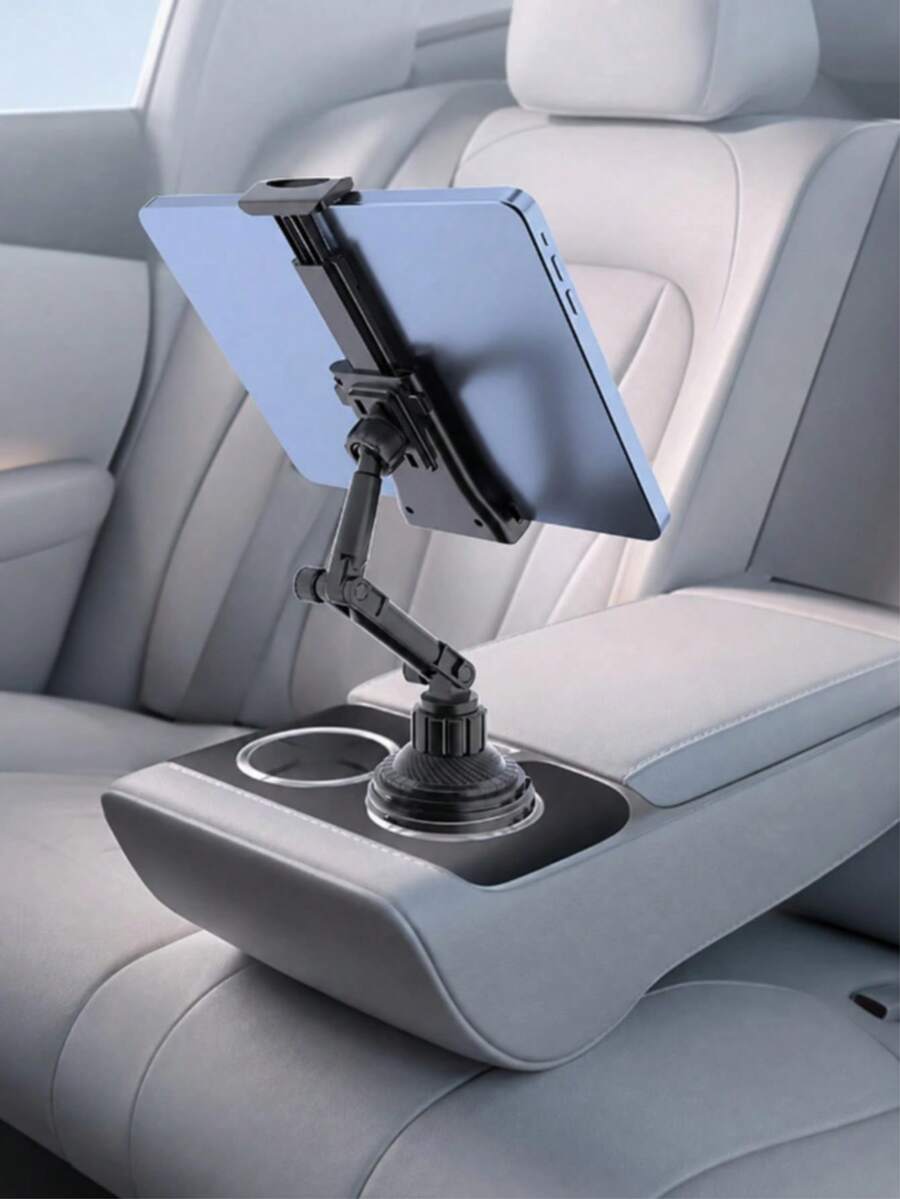 Multifunctional Car Cup Holder Phone/Tablet Mount 2-In-1 Height Adjustable 360° Rotating Phone Stand, Adjustable Cup Holder Style Phone & Tablet Holder Easy Installation With Stable Grip, Anti-Shake, Hands-Free Function, Ergonomic Design Universal Cup Holder Extension Adapter, Suitable For SUV, Truck, RV, Road Trip, Essential Car Accessory - A - View 1