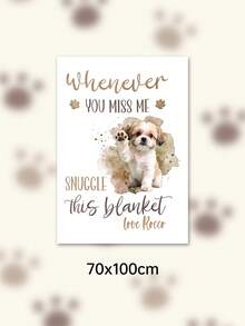 Custom Pet Photo Blanket, Personalized Dog Photo & Text Fleece Blanket, Custom Soft Flannel Memorial Gift Blanket, Home Sofa Decor - Multicolor - View 27