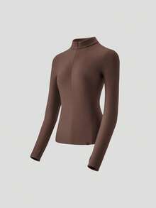 Beneunder Women's Fleece Base Layer Half-Zip PM002 - Brown Sugar - View 8