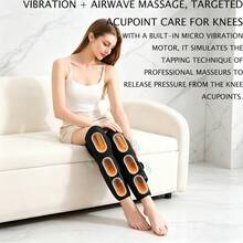Wireless Knee And Calf Massager With Heat Therapy And Air Compression, 3 Modes, Adjustable Timer, Rechargeable - Black - View 3