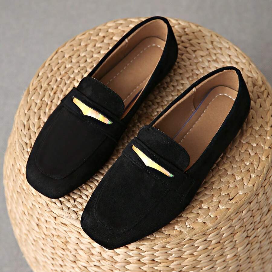 New Women's Flat Square Toe Fashion Classic Mary Jane Shoes, Lightweight Comfortable All-Season Breathable Office Commute Work Wear