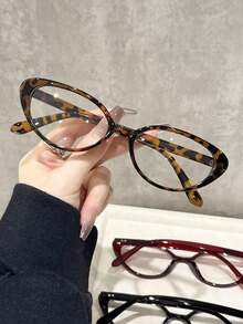 1/2/3/4pcs | Exquisite Popular New Cat Eye Portable Plastic Frame Women Transparent Clear Lens Glasses, Suitable For Outdoor, Party, Street Style Decoration - Clear - View 7