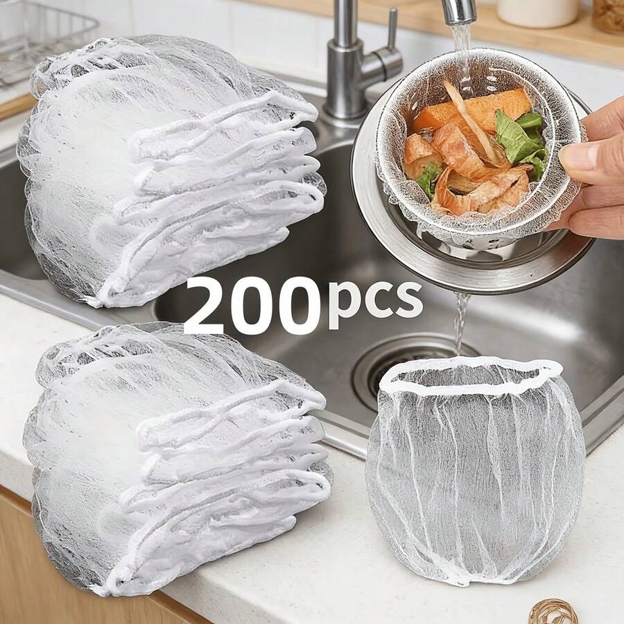 200pcs Replacement Filter Mesh - Fine Mesh Strainer For Kitchen Sink & Drain, Vegetable Washing - Anti-Clogging, Easy To Clean - Durable Pipe & Food Prep Sieve For Small Openings, Kitchen Sink Filter, Practical Kitchen Tool, High Efficiency Filtration Fabric - Multicolor - View 1