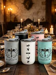 1個/5個 300ml BASGIATH War Academy 咖啡馬克杯，適用冷飲，適合送給男友的節日與生日禮物，不鏽鋼保溫隨行杯，居家使用與下午茶適用，適合冰咖啡、果汁、燕麥奶，適用於學校與日常生活，魔法愛好者送男友禮物 - 多色1 - 查看 7