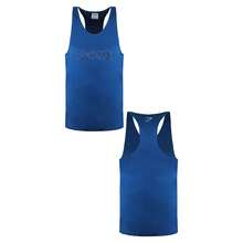 Gymshark Outline Logo Mens Teal Tank Top - Teal Blue - View 3