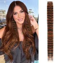 45cm/18" Feather Hair Extension Clip-In Hidden Hairpiece, Gothic Style Black Striped Texture, Multi-Color Festive, Suitable For Beginners, Natural Looking Synthetic Fiber For Christmas, Carnival, Role Play, Party, Birthday - Multicolor - View 18