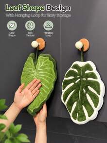 Leaf-Shaped Microfiber Absorbent Towel With Hanging Loop, Fashionable Bathroom & Kitchen Hand Towel, Mother's Day & Holiday Gift - Multiple Styles and Colors - View 10