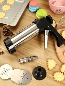Set Cetakan Kue Kering Stainless Steel, Pistol Semprot Krim Multifungsi, Ekstruder Kue Kering yang Dapat Dicuci, Cocok untuk Membuat Donat dan Kue Krim, Perlengkapan Dapur, Dekorasi dan Aksesoris Dapur Musim Gugur, Halloween, Natal, Aksesoris Bar Kopi - MultiWarna - View 7