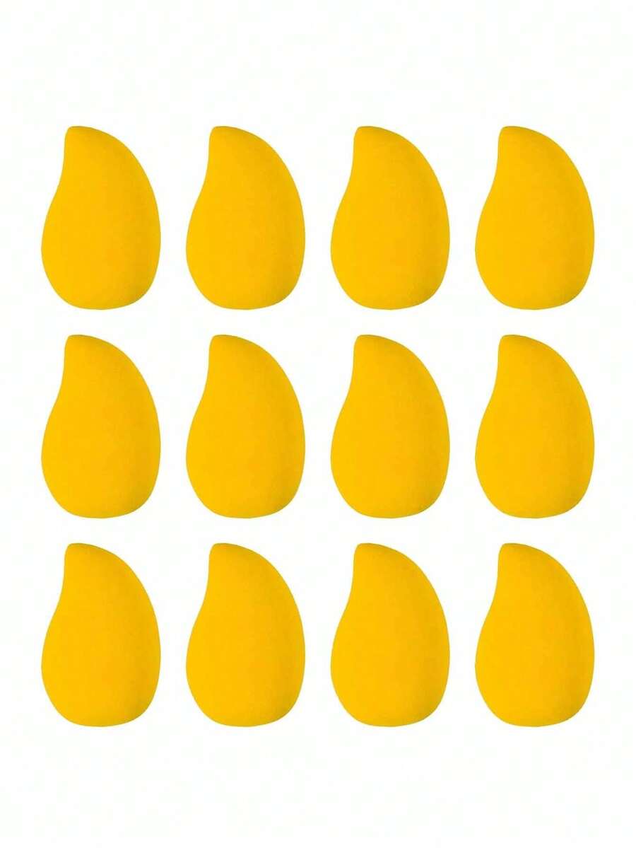 1/3/6pcs Mango Shaped High Rebound Makeup Sponge, Soft And Skin-Friendly, Creates Flawless Base Makeup, Suitable For Liquid Foundation And Loose Powder, Dry And Wet Use, Travel Essential - Multicolor - View 1