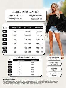 Plus Size Women's Solid Color Off Shoulder Flare Sleeve Blouse Black - Black - View 8