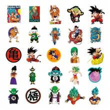 asmodee 50pcs Dragon Ball Anime Stickers Waterproof Luggage Laptop Phone Skateboard Decor Cartoon Graffiti Decals - Multicolor - View 5