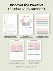 1pc A5 Bible SOAP Study Notebook, Scripture & Prayer Reflection Pages For Church Devotion, Bible Study Materials, Office Decor And Accessories, Nurse Essentials, Halloween Notebook - A - View 5