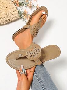 Women's Flip Flops, Perfect Gift For Girlfriend - Khaki - View 3