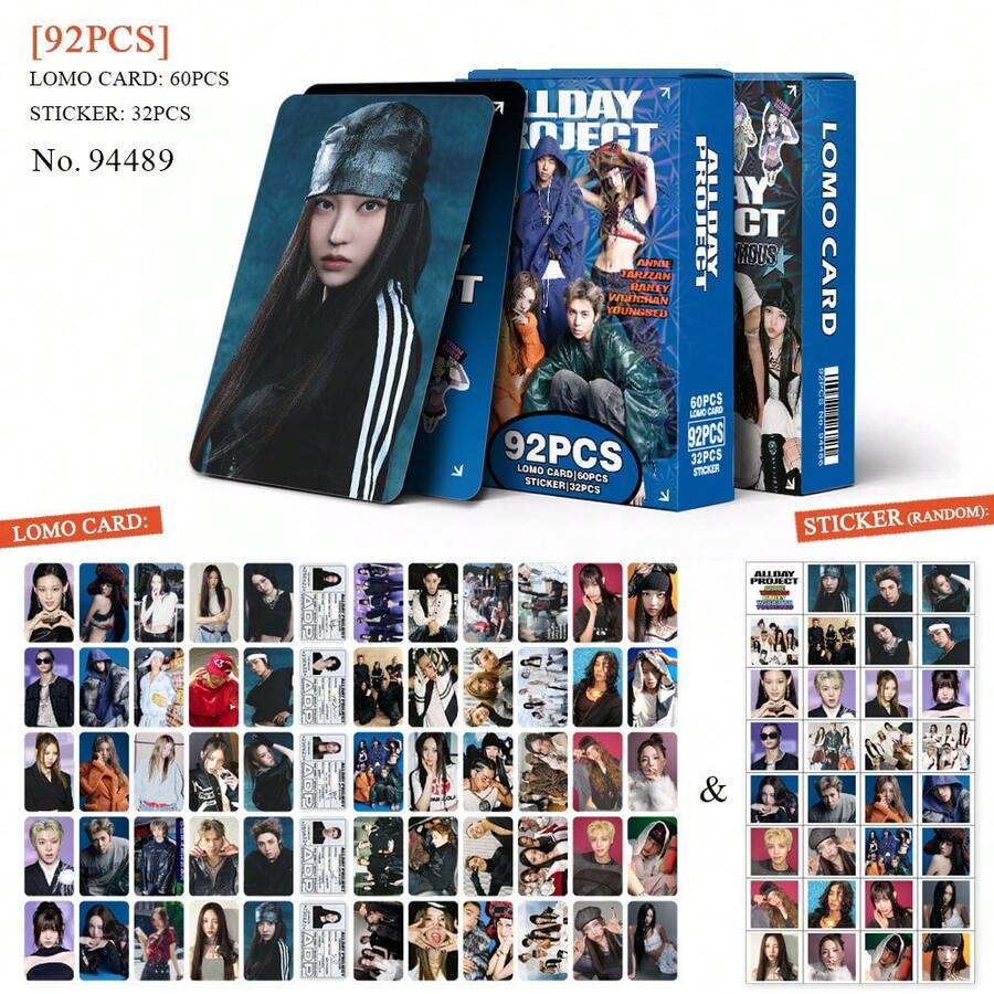 Hot Selling 92pcs (32 Stickers And 60 Photo Cards) ALLDAY PROJECT New Album Star KPOP Merchandise LOMO - Suitable For Collection, Photo Cards, Stickers, Holiday Gifts - Katseye Light Stick, Straykid, Photocard, K Pop, Katseye Photo Card - A - View 1