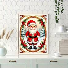 1PC | 5D DIY Diamond Painting | Santa Claus Pattern Diamond Painting Kit, Full Drill Mosaic Craft Set, High Definition Art Diamond Painting, Focus And Relax Through DIY, Suitable For Living Room, Bedroom, Office Wall Decoration, Surprise Holiday Home Decor Gift For Family And Friends, Unframed - round diamond - View 5