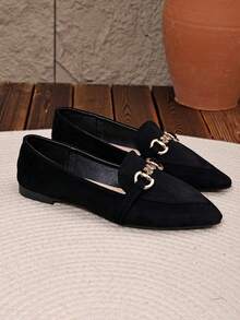 Women's Daily Versatile Fashion Flat Shoes - Black - View 4