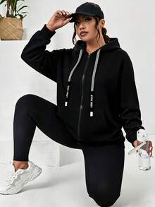 Plus Size Sweatshirts & Hoodies - Black - View 4