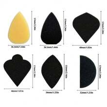 5pcs High Density Multi-Shape Face Painting Sponge Set, Water Drop, Petal, Leaf, Crescent-Shaped And Angled Sponges, Suitable For Adult Body Painting And Makeup Blending, Back To School Supplies - Multicolor - View 10