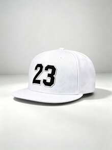 1pc Men Number 23 Embroidered Snapback Cap Adjustable Flat Brim Baseball Hat For Sports Hip‑Hop Street Party Travel Daily Outdoor Wear - Multi-color - View 10