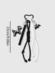 1pc Dark Style Halloween Skull Cat Puppy Ghost Pumpkin Keychain Bag Pendant - Multicolor - View 6