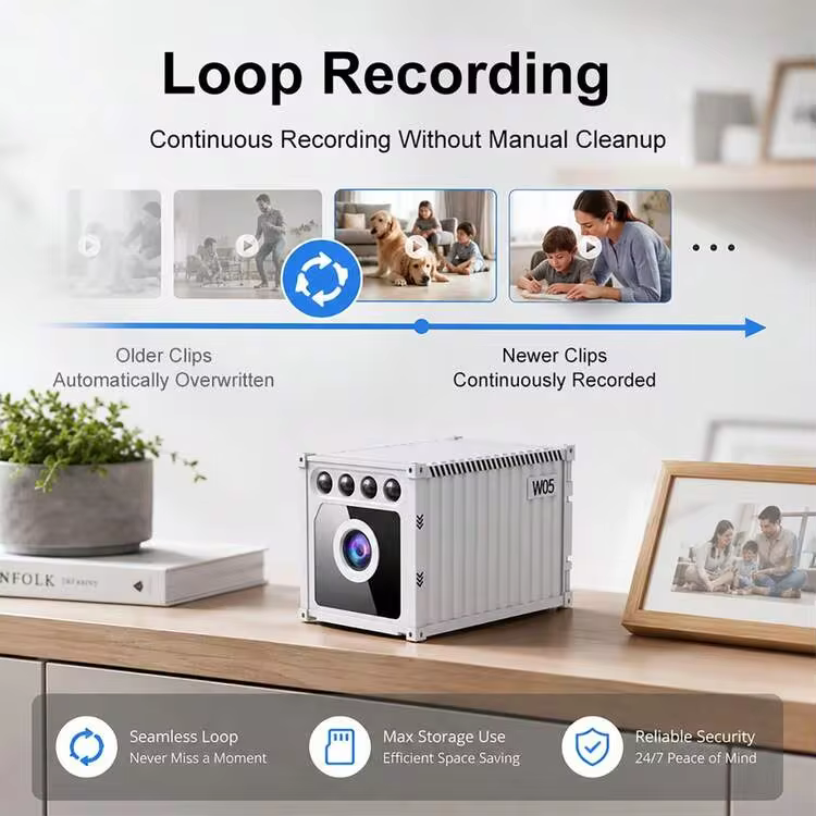 1080P HD Mini Indoor Security Camera 130°Wide Angle WiFi Surveillance Camera AI Humanoid Detection Real‑Time Alarm 940nm Infrared Night Vision Loop Recording Local Cloud Storage Easy Installation For Home Shop Office Pet Monitor[O-KAM Pro] - Multicolor - View 9