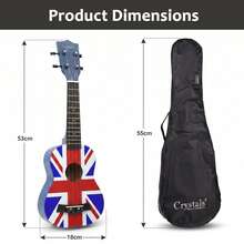 Crystals 21/23 Inch Soprano Ukulele Beginner Musical Instrument With Accessories - Blue-21" - View 2