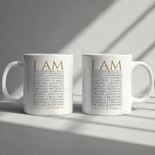 Positive Affirmation Coffee Mug, I Am Unstoppable Inspirational Word List Printed Ceramic Cup, Encouragement Motivational Gift For Women Friends Birthday Holiday Present - Multicolor - View 6