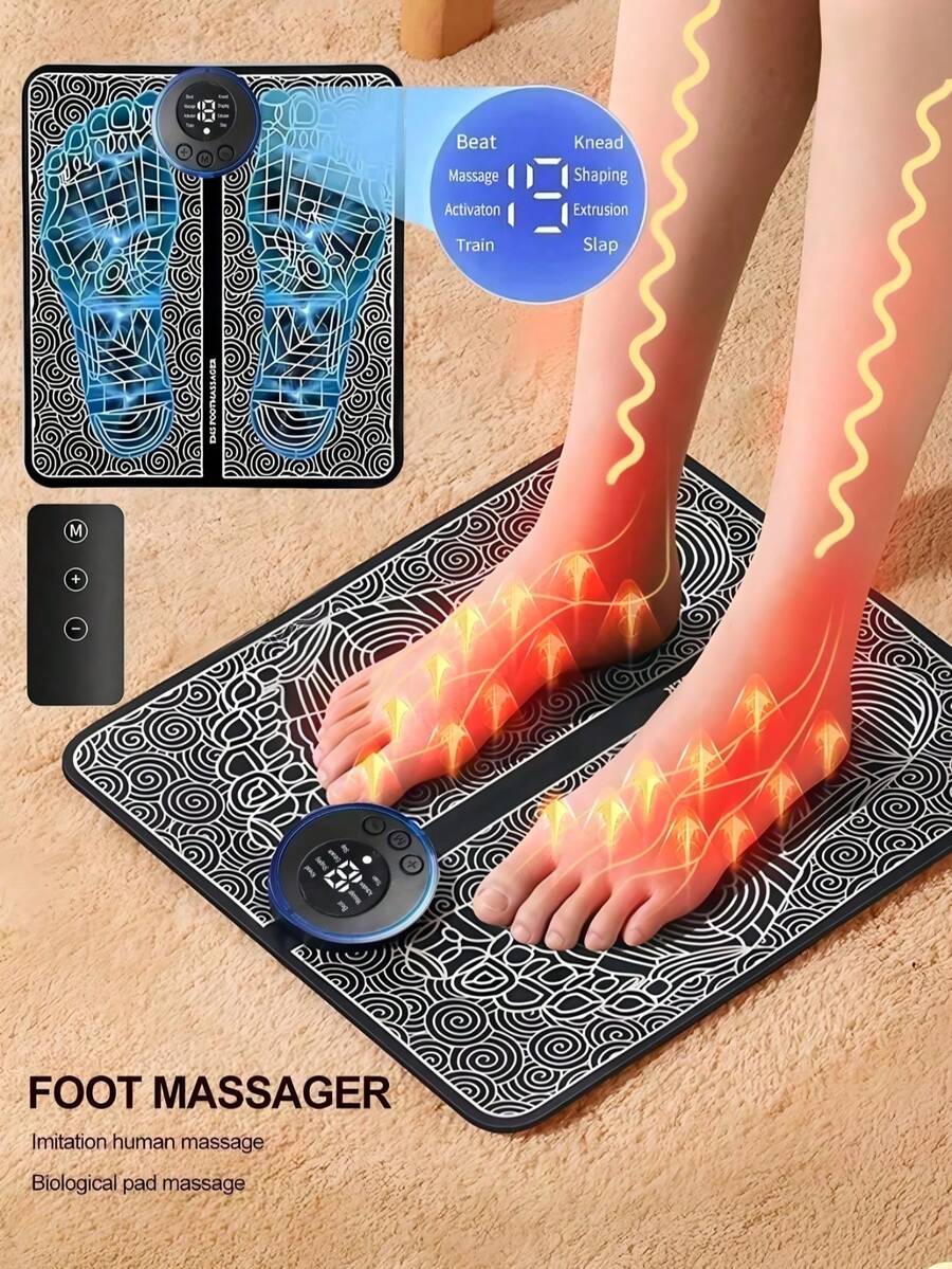 AXH. Alat Pijat Kaki, Alas Pijat Kaki, Perangkat Pijat Kaki Otomatis Sepenuhnya - Hitam - View 1
