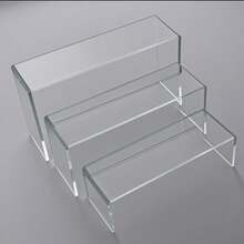 Transparent Acrylic Jewelry Display Stand, Figurine Model Storage Rack, Acrylic Tiered Display Shelf, Rectangular Acrylic Cosmetic Art Jewelry Storage Rack, Home Office Retail Store Desktop Decorative Shelf - Transparent - View 4