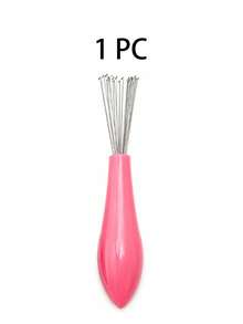 1set/1pc Shiny Handle Detangling Massage Comb, Wide Tooth Design For Comfortable Combing, Easily Say Goodbye To Tangled Hair, Flexible And Elastic Teeth, No Pulling During Combing, Suitable For Dry And Wet Hair, Ideal For Home Use Or Travel, Rounded Teeth For Comfortable Touch, Gently Massage Scalp While Combing, Flat Comb Surface, Easy To Clean Entangled Hair, Washable To Keep Clean, Lightweight And Portable - Multicolor - View 9