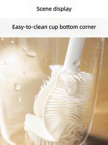 2pcs Long Handle Folding Cup Brush With Hook, Detachable Crevice Cleaning Brush, Multi-Function Small Cleaning Brush For Insulated Cups, Glass Cups, Blenders, Water Bottles - White - View 7