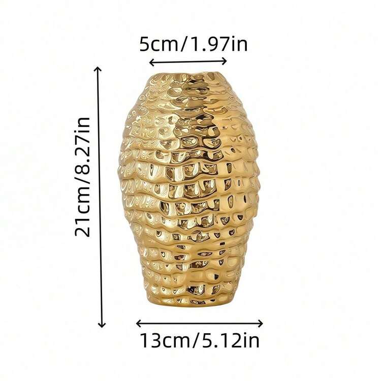 1件金色蜂巢紋理陶瓷花瓶 - 1PC - 查看 13