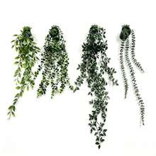 1/2pcs (2pcs With Pot/1set) Artificial Hanging Plants, Wall-Mounted Planter Decor, Suitable For Indoor, Outdoor, Living Room Shelf Decoration, Home Decor, Room Decor, Garden Decor, Wall Decor - Eucalyptus - View 10