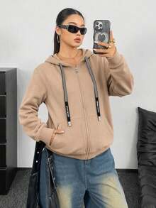 Plus Size Sweatshirts & Hoodies - Camel - View 2