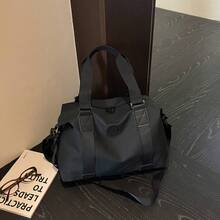 Tas Tote Travel Wanita, Tas Jinjing Ringan untuk Dibawa di Pesawat, Tas Bahu Serbaguna untuk Perjalanan Akhir Pekan, Olahraga, dan Penggunaan Sehari-hari - Hitam - View 9
