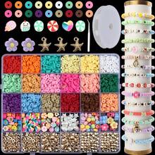 2000pcs/3700pcs Soft Clay Bead Set, Handmade DIY Bracelet, Necklace, Soft Clay Loose Beads Jewelry Making Accessories Kit - Multicolor - View 1
