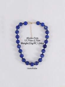 1pc European & American Bohemian Acrylic Geometric Round Bead Cloud Dual-Color Beaded Necklace, Women's Holiday Gift, Daily Wear - Handmade Cloud Acrylic Beaded Necklace - View 11